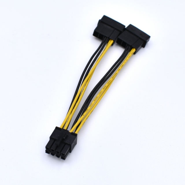 Wysokiej jakości przedłużacz kabla zasilającego IDE 4 PIN do procesora 8 PIN 100 sztuk/partia - 10cm, 18AWG - Wianko - 3