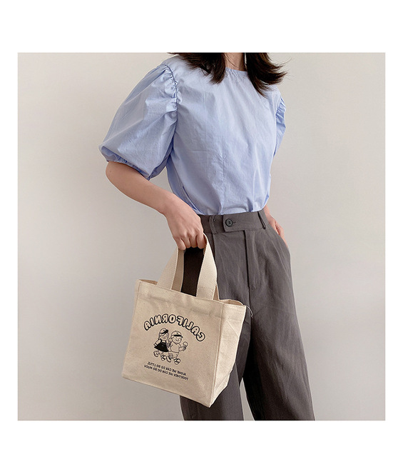 Śliczna torba na lunch z nadrukiem kreskówkowym, idealna dla pracowników biurowych, uczniów i fanów japońskiego stylu, wykonana z bawełnianej tkaniny - Wianko - 15