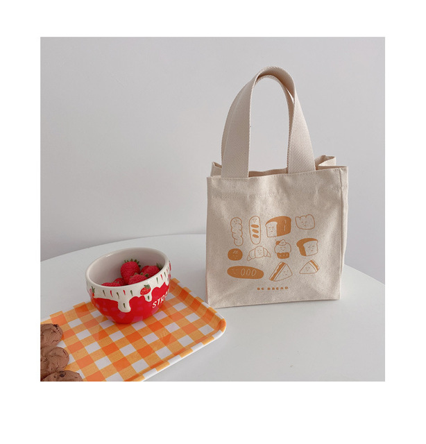 Śliczna torba na lunch z nadrukiem kreskówkowym, idealna dla pracowników biurowych, uczniów i fanów japońskiego stylu, wykonana z bawełnianej tkaniny - Wianko - 6