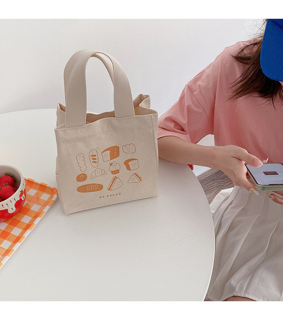 Śliczna torba na lunch z nadrukiem kreskówkowym, idealna dla pracowników biurowych, uczniów i fanów japońskiego stylu, wykonana z bawełnianej tkaniny - Wianko - 20