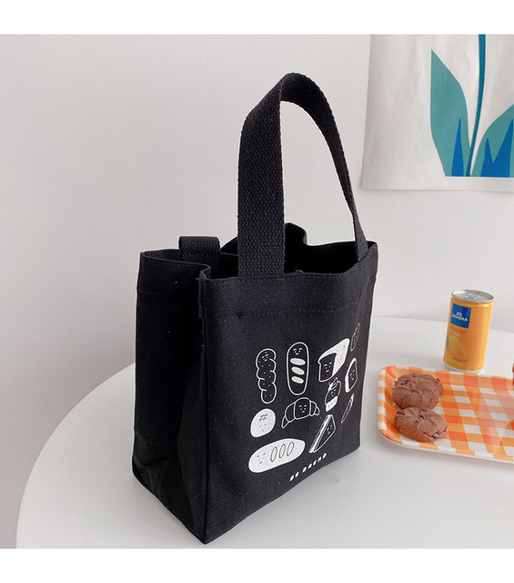 Śliczna torba na lunch z nadrukiem kreskówkowym, idealna dla pracowników biurowych, uczniów i fanów japońskiego stylu, wykonana z bawełnianej tkaniny - Wianko - 5