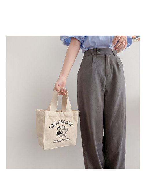 Śliczna torba na lunch z nadrukiem kreskówkowym, idealna dla pracowników biurowych, uczniów i fanów japońskiego stylu, wykonana z bawełnianej tkaniny - Wianko - 14