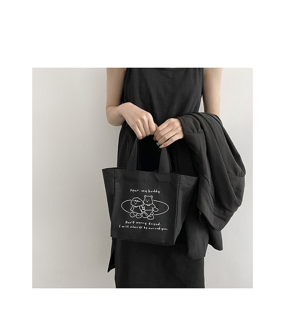 Śliczna torba na lunch z nadrukiem kreskówkowym, idealna dla pracowników biurowych, uczniów i fanów japońskiego stylu, wykonana z bawełnianej tkaniny - Wianko - 24