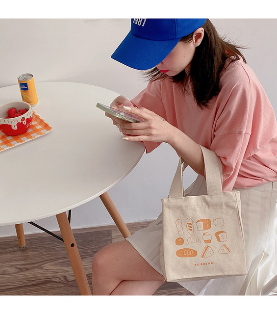 Śliczna torba na lunch z nadrukiem kreskówkowym, idealna dla pracowników biurowych, uczniów i fanów japońskiego stylu, wykonana z bawełnianej tkaniny - Wianko - 21