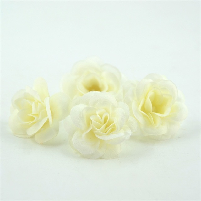 100 sztuk 4.5cm Mini sztuczne róże z jedwabiu do scrapbookingu i dekoracji ślubnych - Wianko - 9
