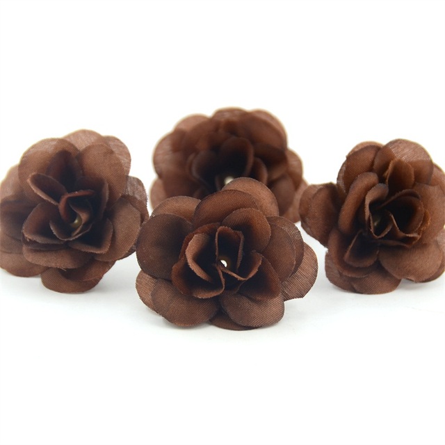 100 sztuk 4.5cm Mini sztuczne róże z jedwabiu do scrapbookingu i dekoracji ślubnych - Wianko - 13