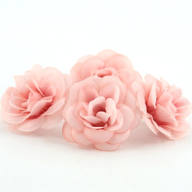 100 sztuk 4.5cm Mini sztuczne róże z jedwabiu do scrapbookingu i dekoracji ślubnych - Wianko - 6