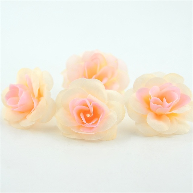 100 sztuk 4.5cm Mini sztuczne róże z jedwabiu do scrapbookingu i dekoracji ślubnych - Wianko - 7