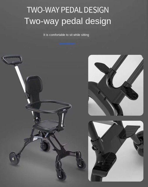 Lekki przenośny wózek dziecięcy Baby Walking Tool 3.9KG tylko na czterech kołach - Wianko - 2