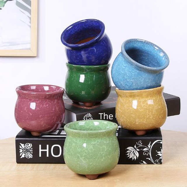 Kreatywny wazon Ice Crack - soczyste doniczki biurowe, pojemnik do przechowywania roślin Bonsai i kwiatów dla ogrodowego wystrój domu - Wianko - 1