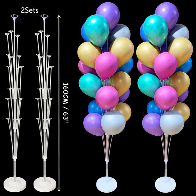 Zestaw balon stojak - uchwyt na balon, idealny do dekoracji na przyjęcie urodzinowe dzieci i dorosłych, wesele, eventy - balon w zestawie - Wianko - 6