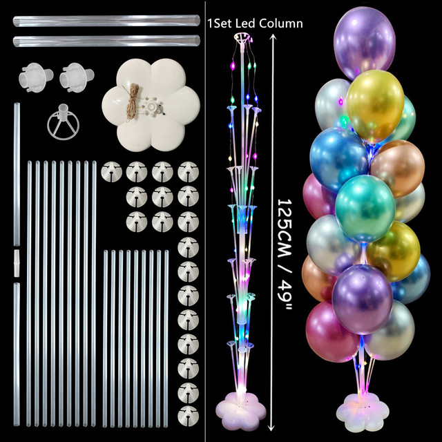 Zestaw balon stojak - uchwyt na balon, idealny do dekoracji na przyjęcie urodzinowe dzieci i dorosłych, wesele, eventy - balon w zestawie - Wianko - 1
