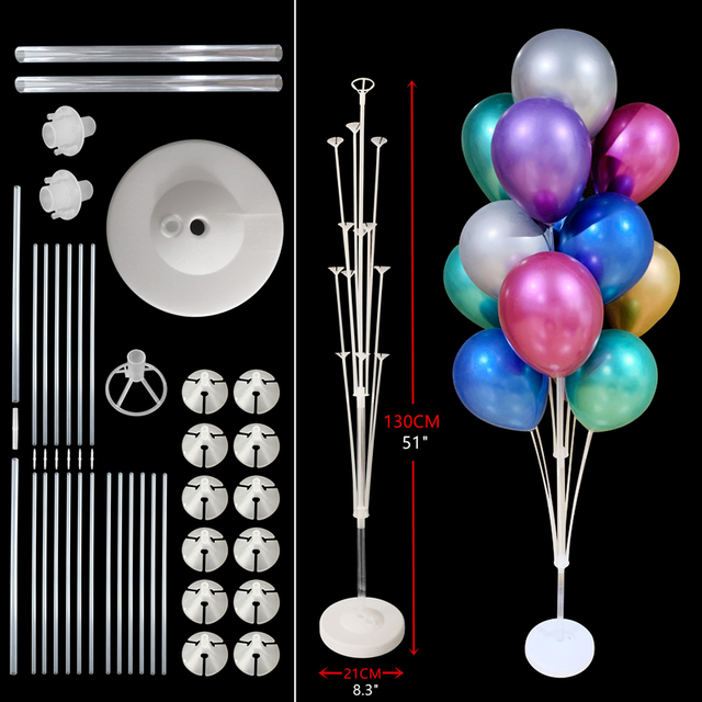 Zestaw balon stojak - uchwyt na balon, idealny do dekoracji na przyjęcie urodzinowe dzieci i dorosłych, wesele, eventy - balon w zestawie - Wianko - 3