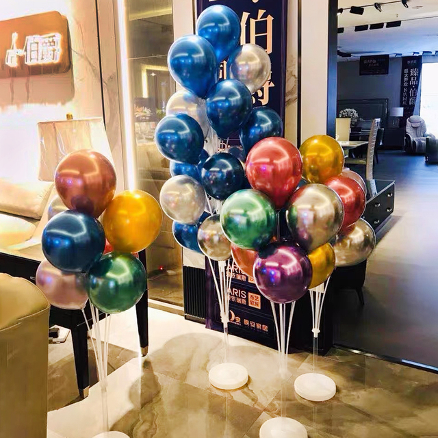 Zestaw balon stojak - uchwyt na balon, idealny do dekoracji na przyjęcie urodzinowe dzieci i dorosłych, wesele, eventy - balon w zestawie - Wianko - 11