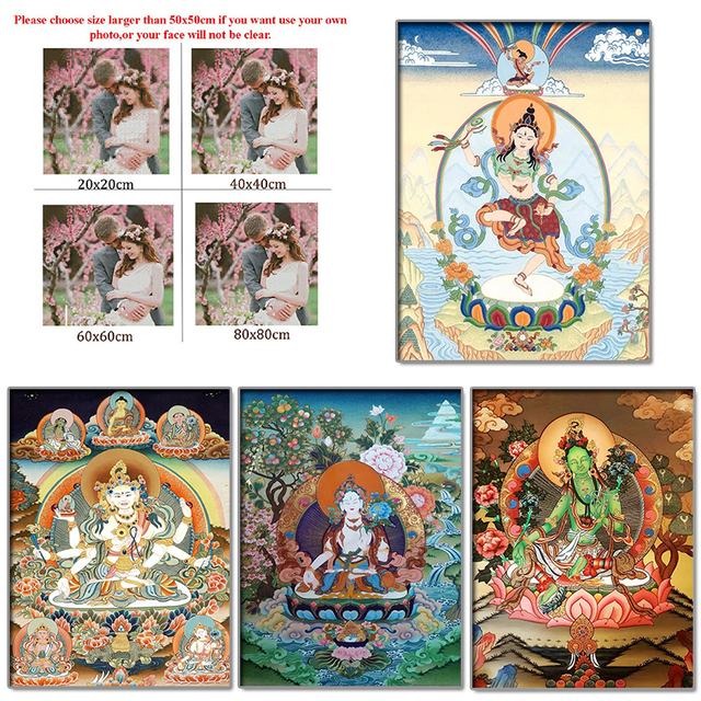 5D Diamentowe malowanie obrazu abstrakcyjnego Buddha HD Sitting Lotus Decoration Mosaic for Home - Wianko - 3