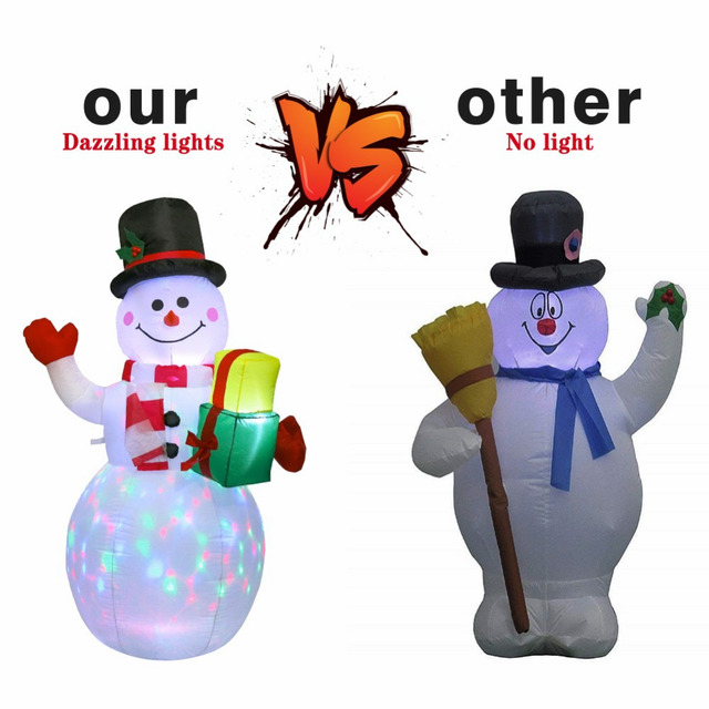 Nadmuchiwany śnieżek dekoracyjny 1.52M z lampkami LED do ogrodu na Boże Narodzenie i Nowy Rok - Wianko - 10