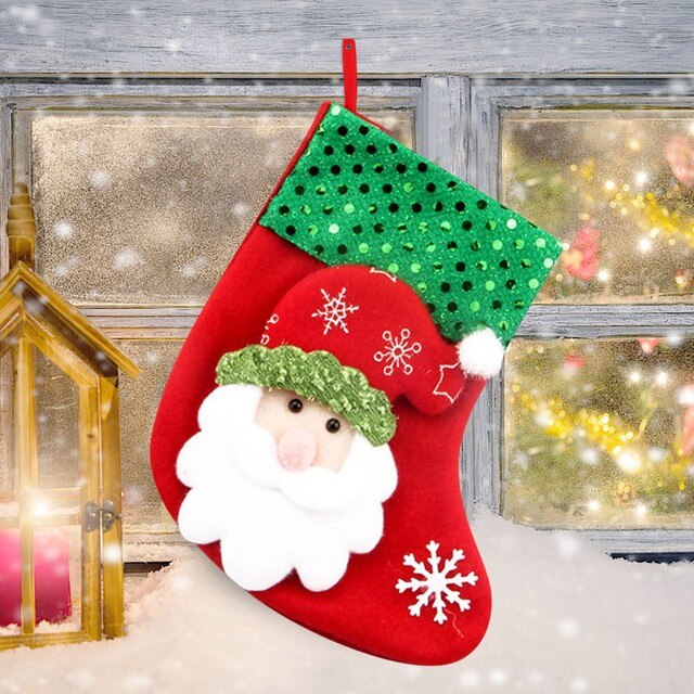 Torebka świąteczna z tkaniny - Święty Mikołaj, skarpety, prezent dla dzieci, worek na cukierki, Snowman, Deer, kieszeń wisząca, choinka, kominek, ozdoba - Wianko - 24