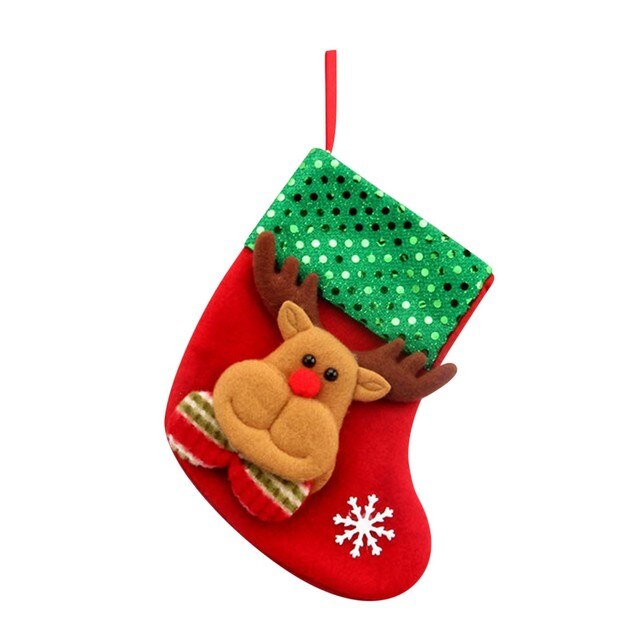 Torebka świąteczna z tkaniny - Święty Mikołaj, skarpety, prezent dla dzieci, worek na cukierki, Snowman, Deer, kieszeń wisząca, choinka, kominek, ozdoba - Wianko - 5