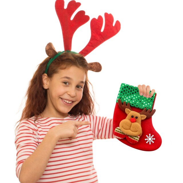 Torebka świąteczna z tkaniny - Święty Mikołaj, skarpety, prezent dla dzieci, worek na cukierki, Snowman, Deer, kieszeń wisząca, choinka, kominek, ozdoba - Wianko - 22