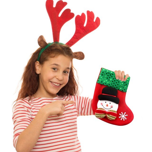 Torebka świąteczna z tkaniny - Święty Mikołaj, skarpety, prezent dla dzieci, worek na cukierki, Snowman, Deer, kieszeń wisząca, choinka, kominek, ozdoba - Wianko - 16