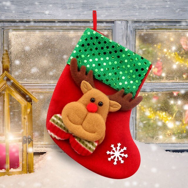 Torebka świąteczna z tkaniny - Święty Mikołaj, skarpety, prezent dla dzieci, worek na cukierki, Snowman, Deer, kieszeń wisząca, choinka, kominek, ozdoba - Wianko - 18