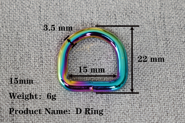 Kolorowy D-pierścień pas metalowy do torebki plecaki pasek - klamra, szerokość 15mm/20mm/25mm - Wianko - 1