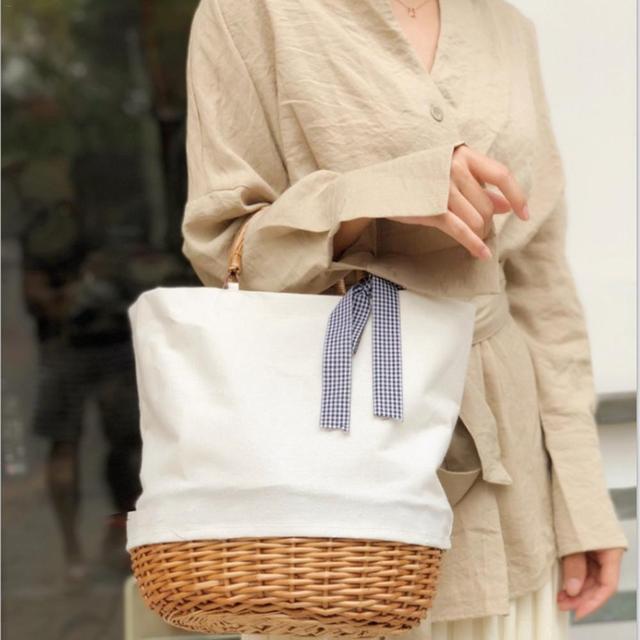 Ręcznie tkana torba z wikliny rattan na zakupy dla kobiet, dużej pojemności, przenośna i stylowa - Wianko - 4