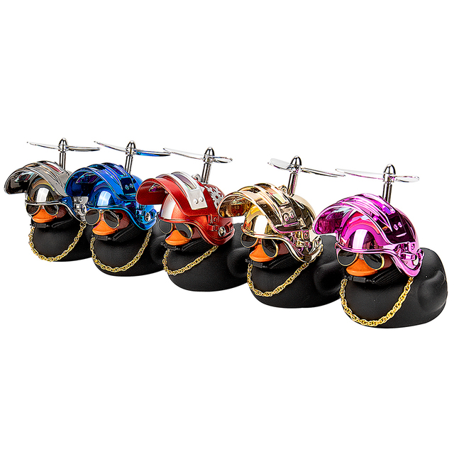 Dzwonki rowerowe - Lusterko wsteczne stojące kaczka ornament kaskiem, gumowe śmigło rower silnik - akcesoria dekoracyjne - Wianko - 50