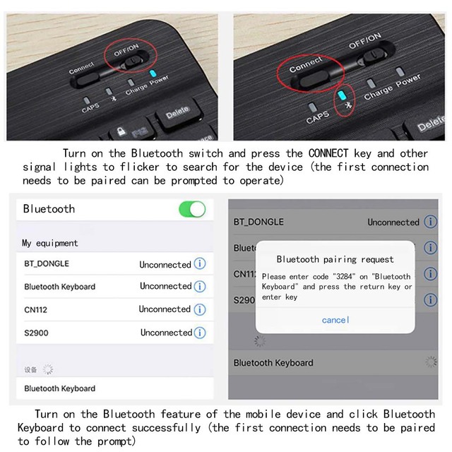 Smukła klawiatura Bluetooth do tabletu Xiaomi Mi Pad 4 Plus, ładowana, przenośna i bezprzewodowa - Wianko - 7