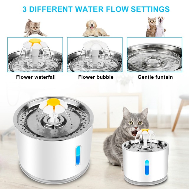 Fontanna do picia dla kota z 5 sztukami zamiennych filtrów, automatyczny dozownik wody dla zwierząt - Super cichy! - Wianko - 7