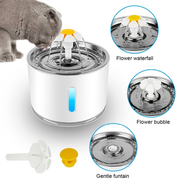 Fontanna do picia dla kota z 5 sztukami zamiennych filtrów, automatyczny dozownik wody dla zwierząt - Super cichy! - Wianko - 8