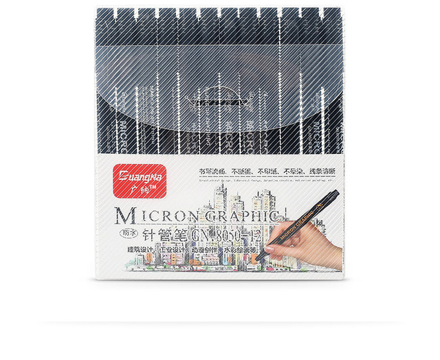 BULA Micron Needle - rysunkowa wkładka pigmentowa Micron Marker Pigma - atramentowe pióro 0.2mm - 3mm, różne końcówki, czarny Fineliner - szkicowanie długopisy - Wianko - 7