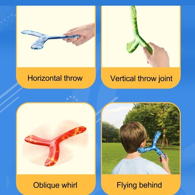 Zabawki sportowe - Boomerang 2 sztuki, świecące, latające, dla zabawy na świeżym powietrzu - Wianko - 7