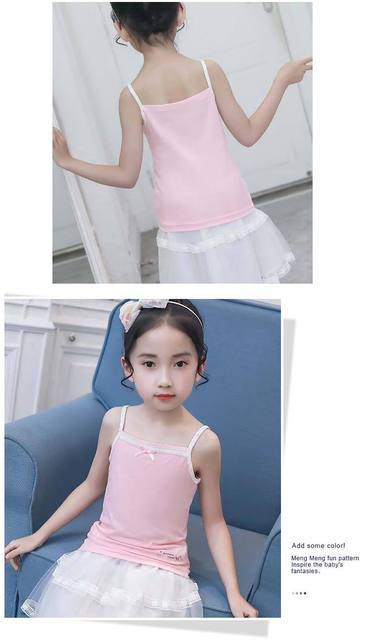Koszulki bawełniane dla dziewczynek - letnie camisole i halterki w 3 kolorach z kwiatowym wzorem - Wianko - 15