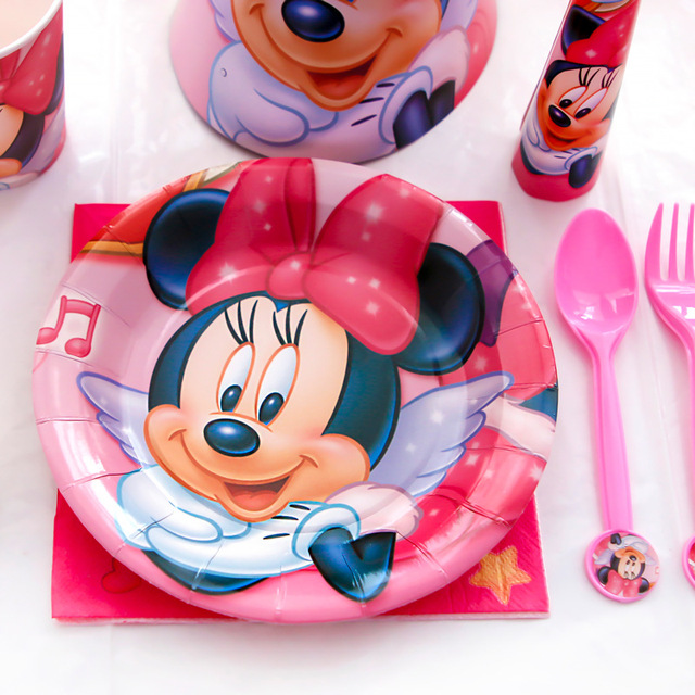 Rozwiązanie: Zestaw papierowych kubków, talerzyków, balonów Disney Pink Minnie Mouse - doskonały na przyjęcie baby shower dla dziewczynki - Wianko - 2