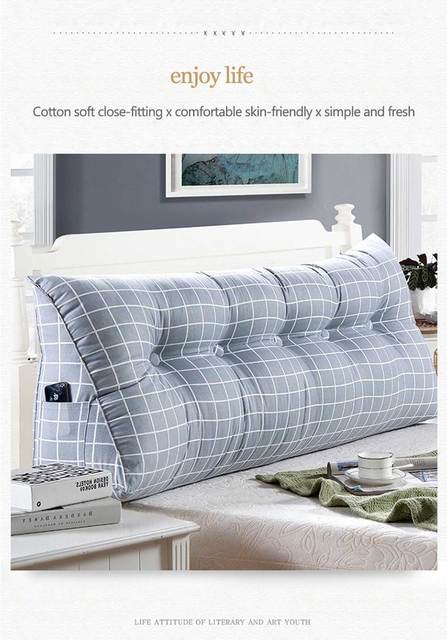 Ograniczona zdejmowana zmywalna poduszka nocna duże oparcie Tatami Sofa poduszka z wcięciem poduszki łóżko torba trójkątna wystrój miękka sypialnia - Wianko - 1
