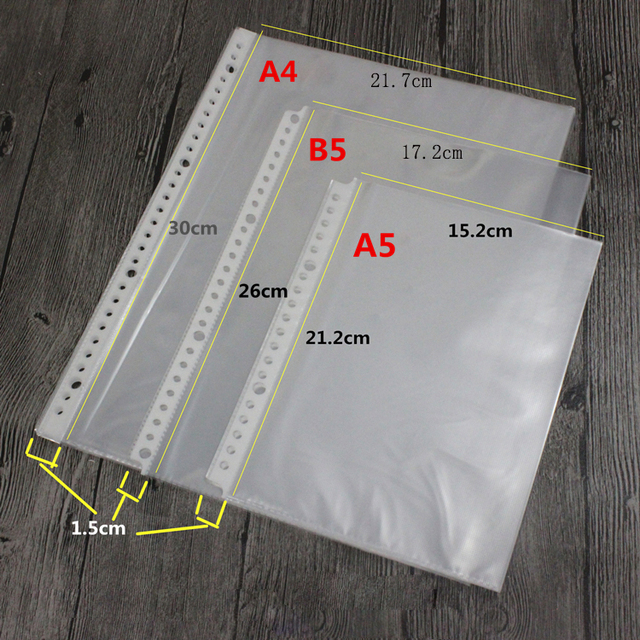 Teczka na dokumenty z plastikowymi kieszeniami i miękkimi, przezroczystymi rękawami - B5, 26 otworów, 100 arkuszy - Wianko - 1