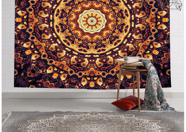 Mandala Boho Gobelin - plaża, kemping, podróże, dywan - wiele zastosowań - Wianko - 13