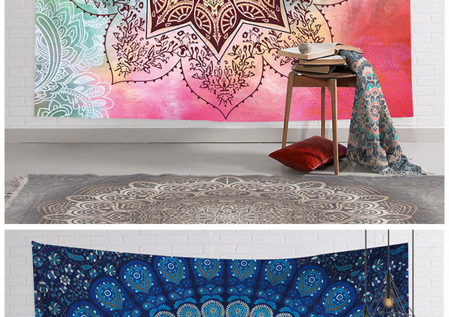 Mandala Boho Gobelin - plaża, kemping, podróże, dywan - wiele zastosowań - Wianko - 9