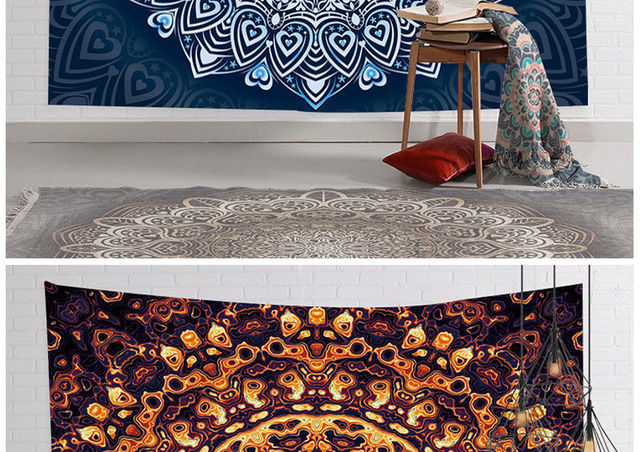 Mandala Boho Gobelin - plaża, kemping, podróże, dywan - wiele zastosowań - Wianko - 12