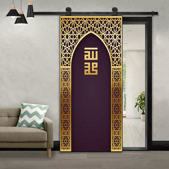 Naklejki ścienne do dekoracji domu w stylu arabskim z motywem drzwi na Eid - Wianko - 14