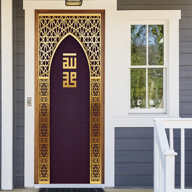 Naklejki ścienne do dekoracji domu w stylu arabskim z motywem drzwi na Eid - Wianko - 11