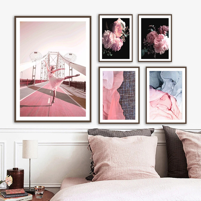 Obraz ściany na płótnie - Róża kwiaty pióro łabędź taniec most - do dekoracji salonu - Wianko - 4