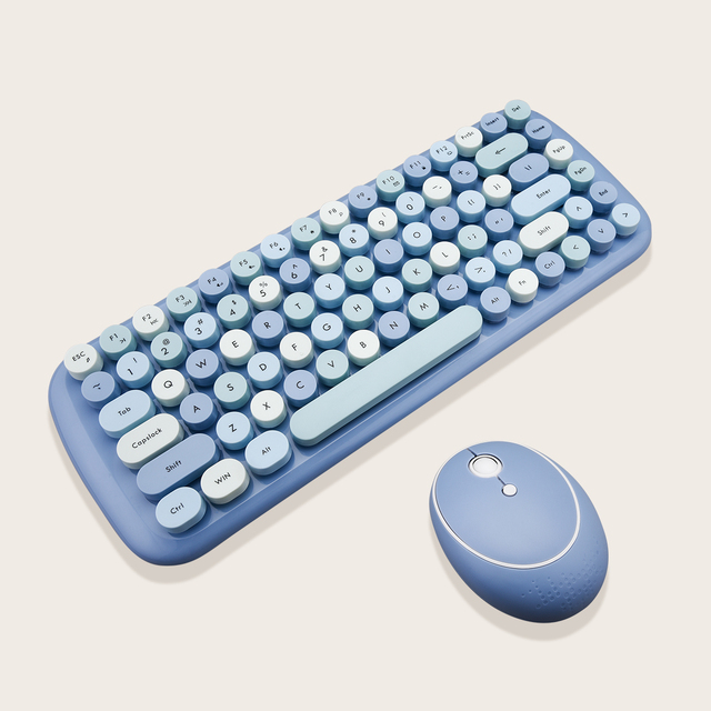 Mofii CANDY - zestaw bezprzewodowej klawiatury i myszy 2.4G, 84 klawisze, mieszany kolor, klawiatura z klawiszami w stylu punk - Wianko - 14