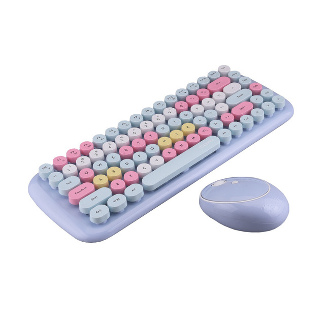 Mofii CANDY - zestaw bezprzewodowej klawiatury i myszy 2.4G, 84 klawisze, mieszany kolor, klawiatura z klawiszami w stylu punk - Wianko - 3