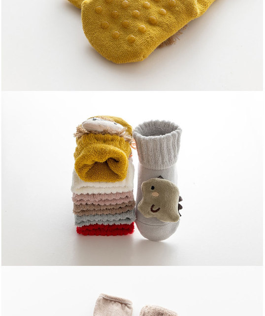 Skarpetki dla dzieci Cartoon Baby Girl z antypoślizgowym klejem, idealne na zimę 2021 - Wianko - 9