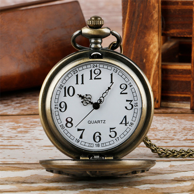 Wisiorek w kształcie zegarka kieszonkowego Vintage Retro Bronze z ruchomym mechanizmem, łańcuszkami i zegarkami kieszonkowymi - Wianko - 3