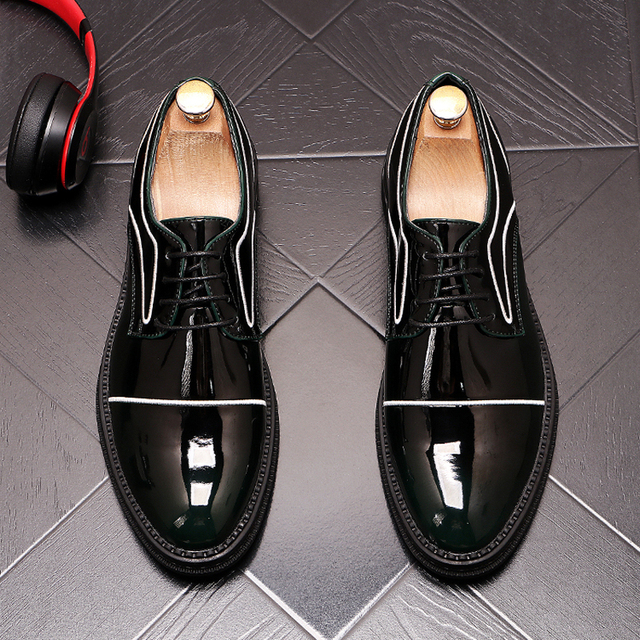 Luksusowe męskie buty wizytowe Oxford z grubą podeszwą, czarno-czerwone - Wianko - 7