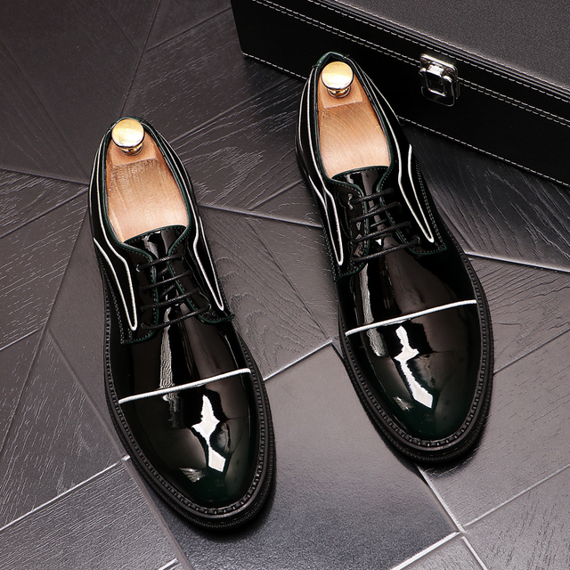 Luksusowe męskie buty wizytowe Oxford z grubą podeszwą, czarno-czerwone - Wianko - 20