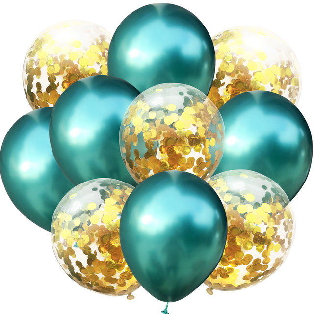 10 sztuk brokatowych balonów konfetti - dekoracja urodzinowa, ślubna, bożonarodzeniowa dla dzieci - lateksowe, metaliczne - Wianko - 6